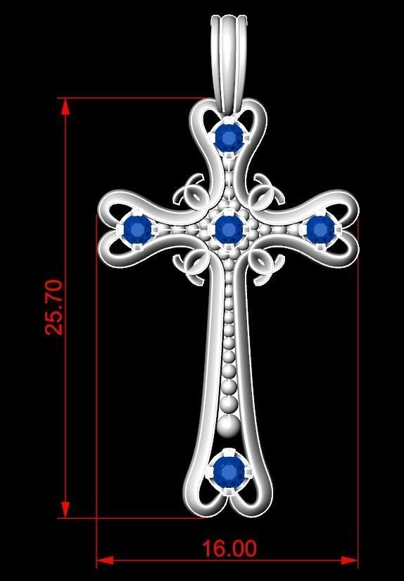 Cross female elegant 175 3D print model_18