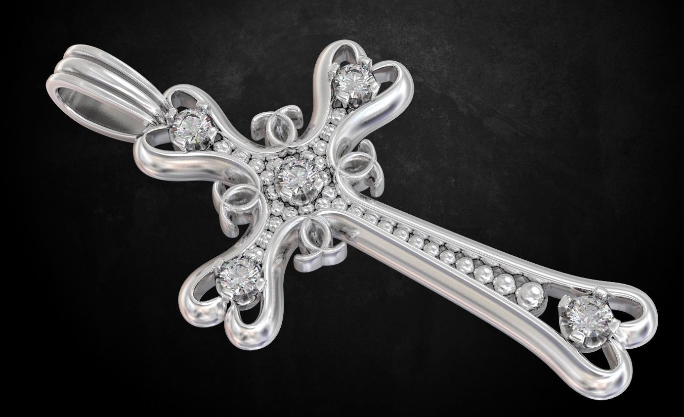 Cross female elegant 175 3D print model_2