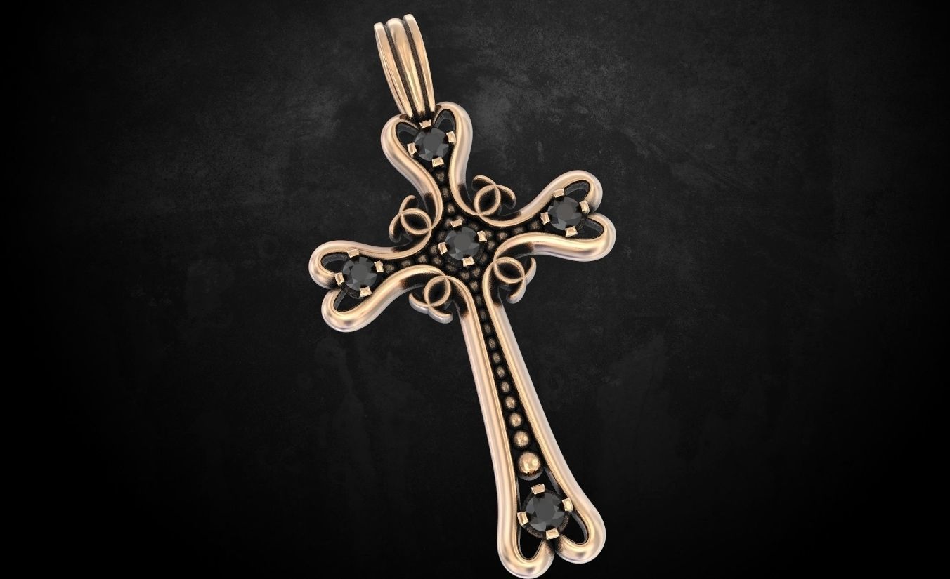 Cross female elegant 175 3D print model_6