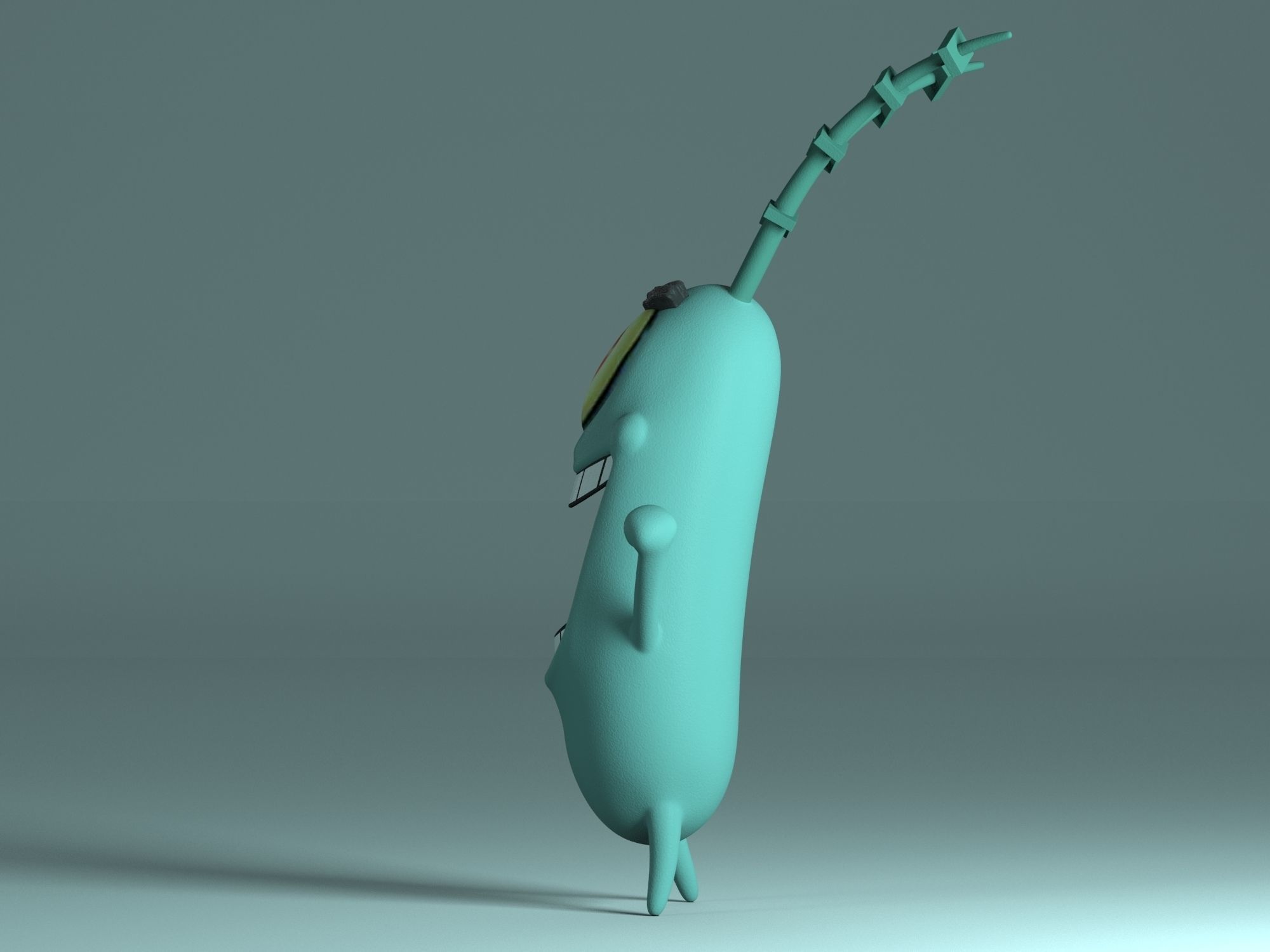 Plankton cartoon character 3D model_3