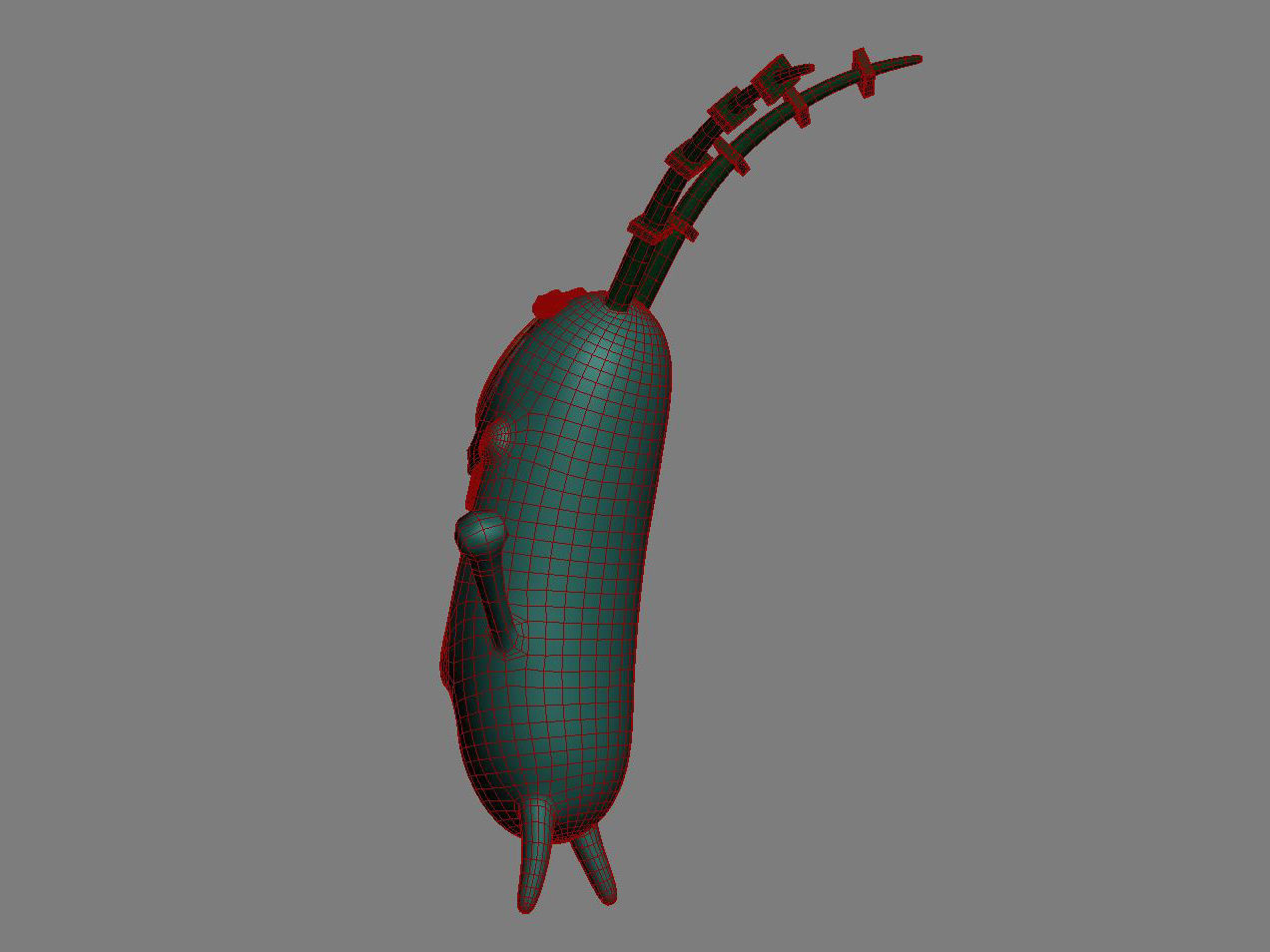 Plankton cartoon character 3D model_5
