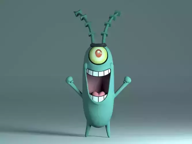 Plankton cartoon character 3D model