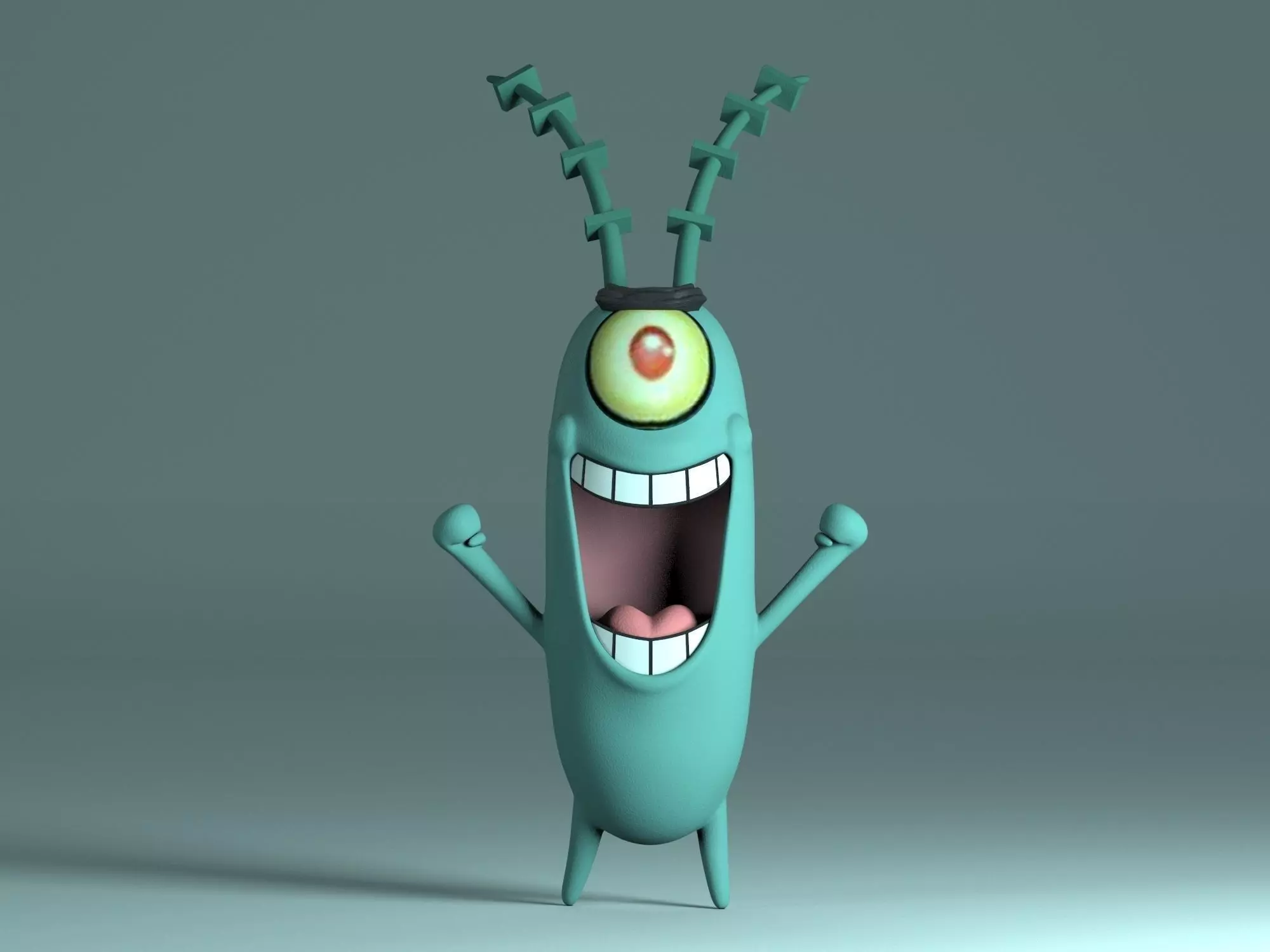 Plankton cartoon character 3D model_0