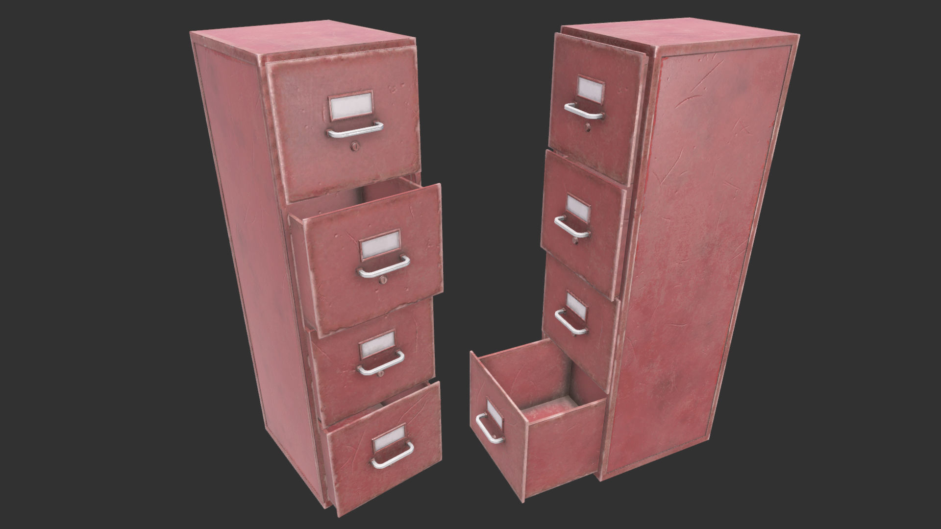 File Cabinets PBR Low-poly 3D model_6