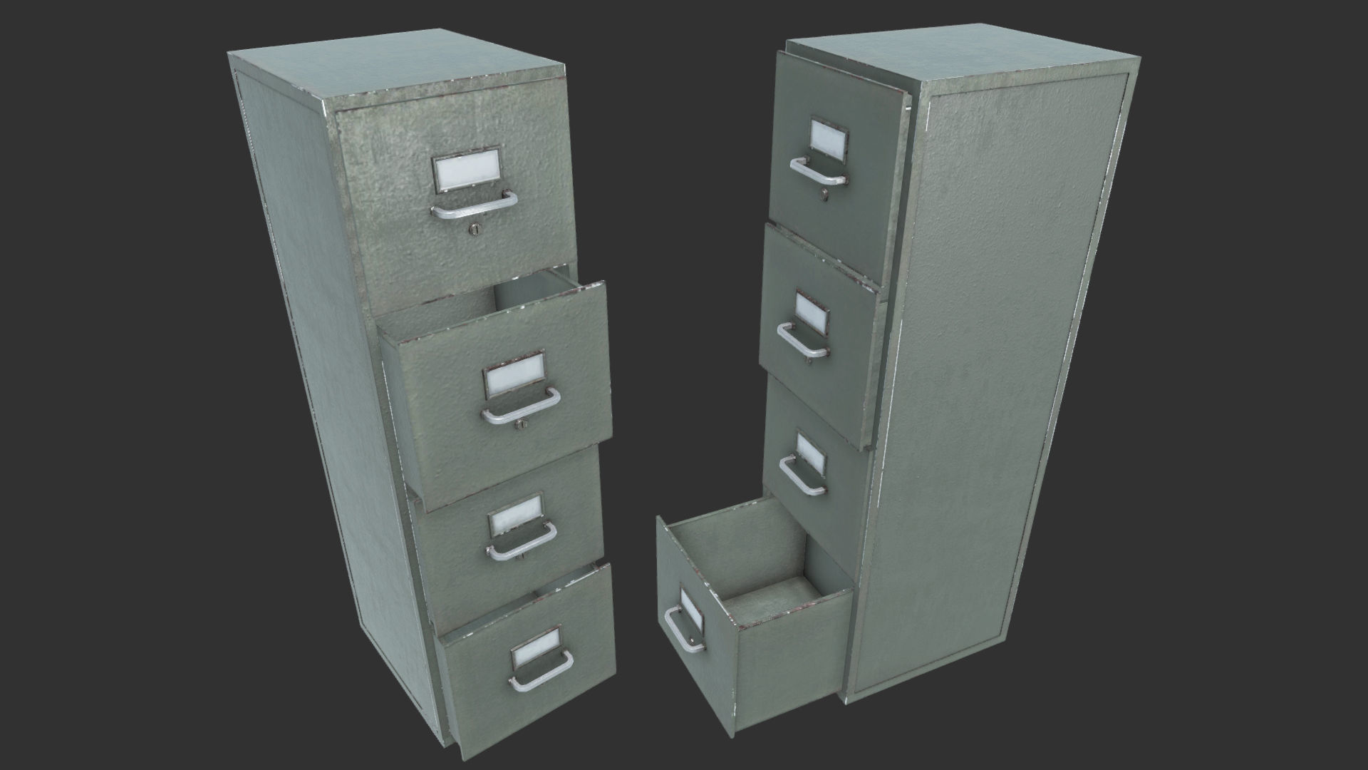 File Cabinets PBR Low-poly 3D model_3