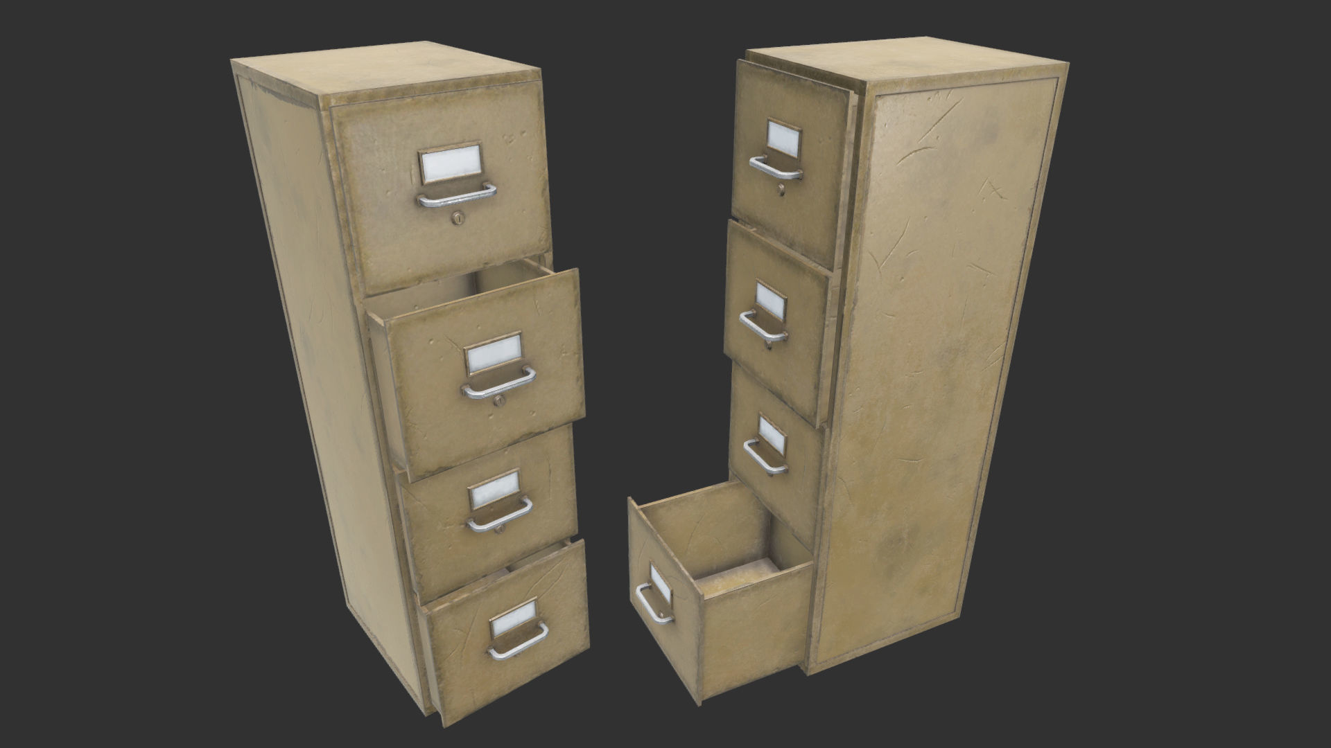 File Cabinets PBR Low-poly 3D model_7