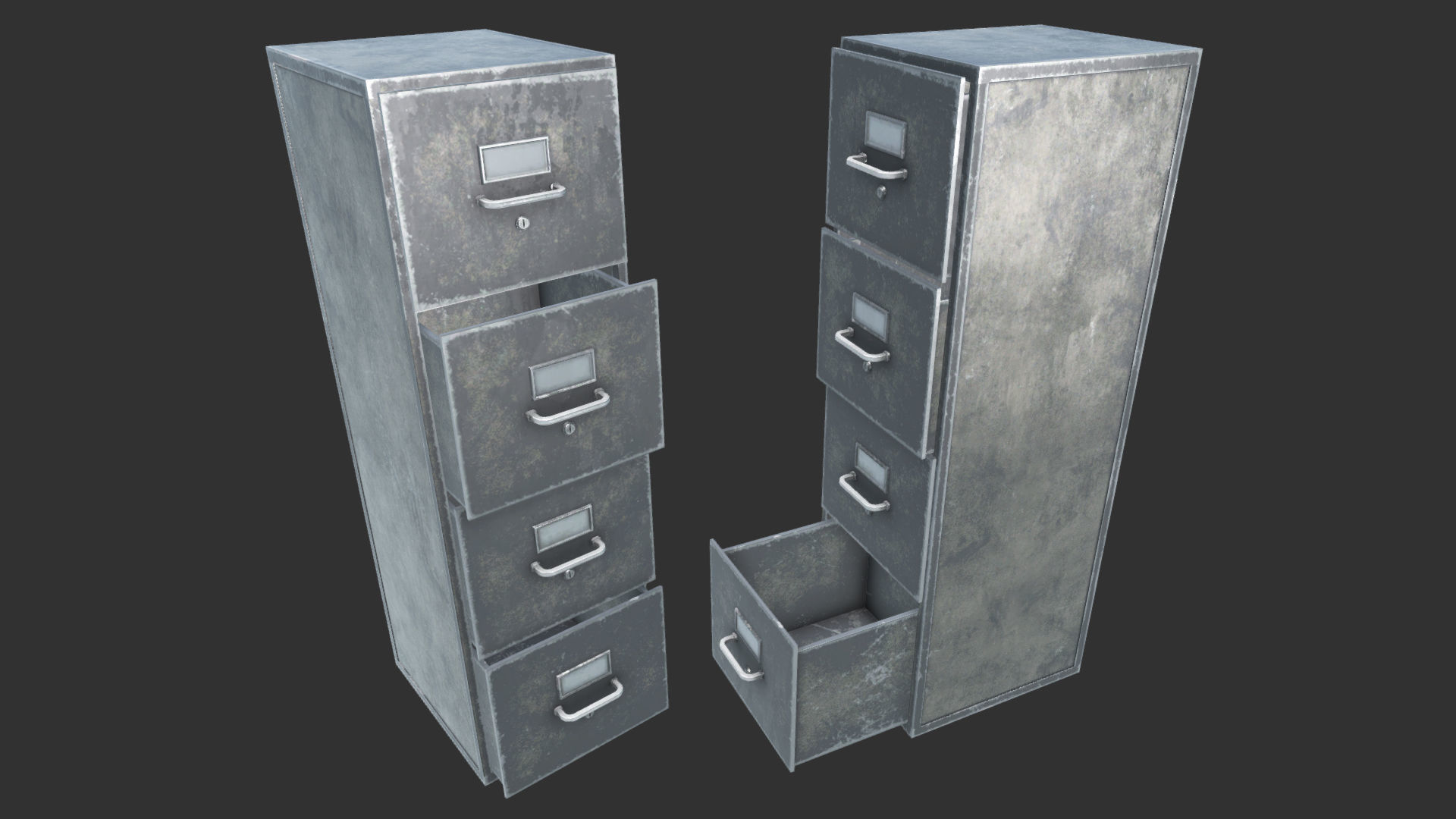 File Cabinets PBR Low-poly 3D model_1