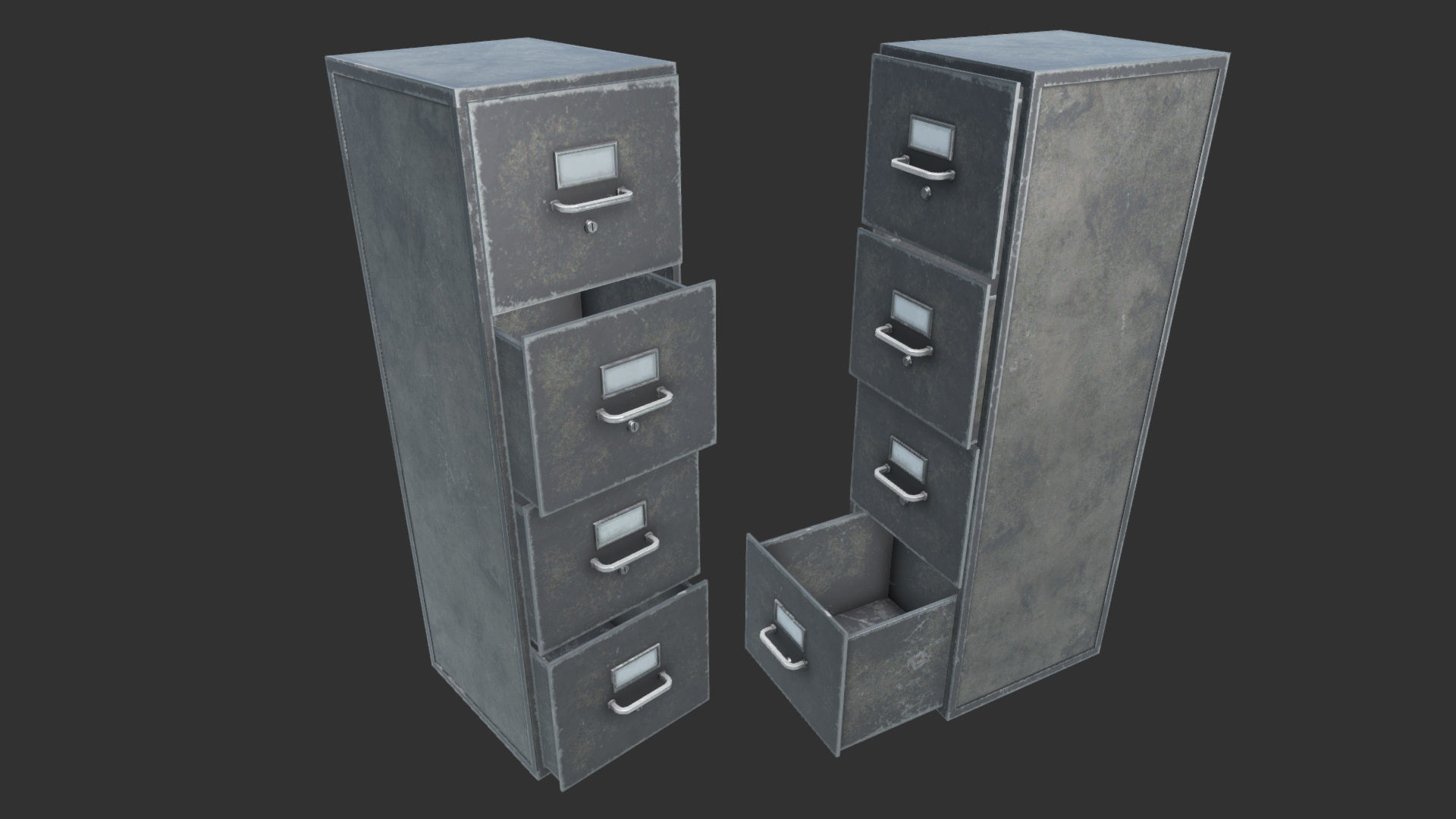 File Cabinets PBR Low-poly 3D model_2