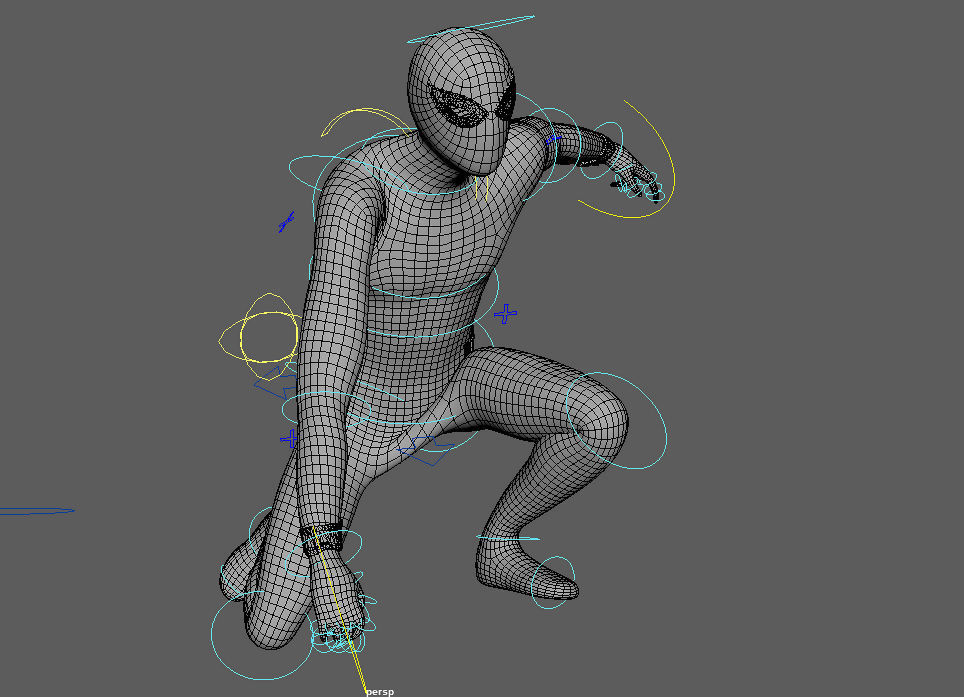 Spider-Man rigged maya 3D model_4