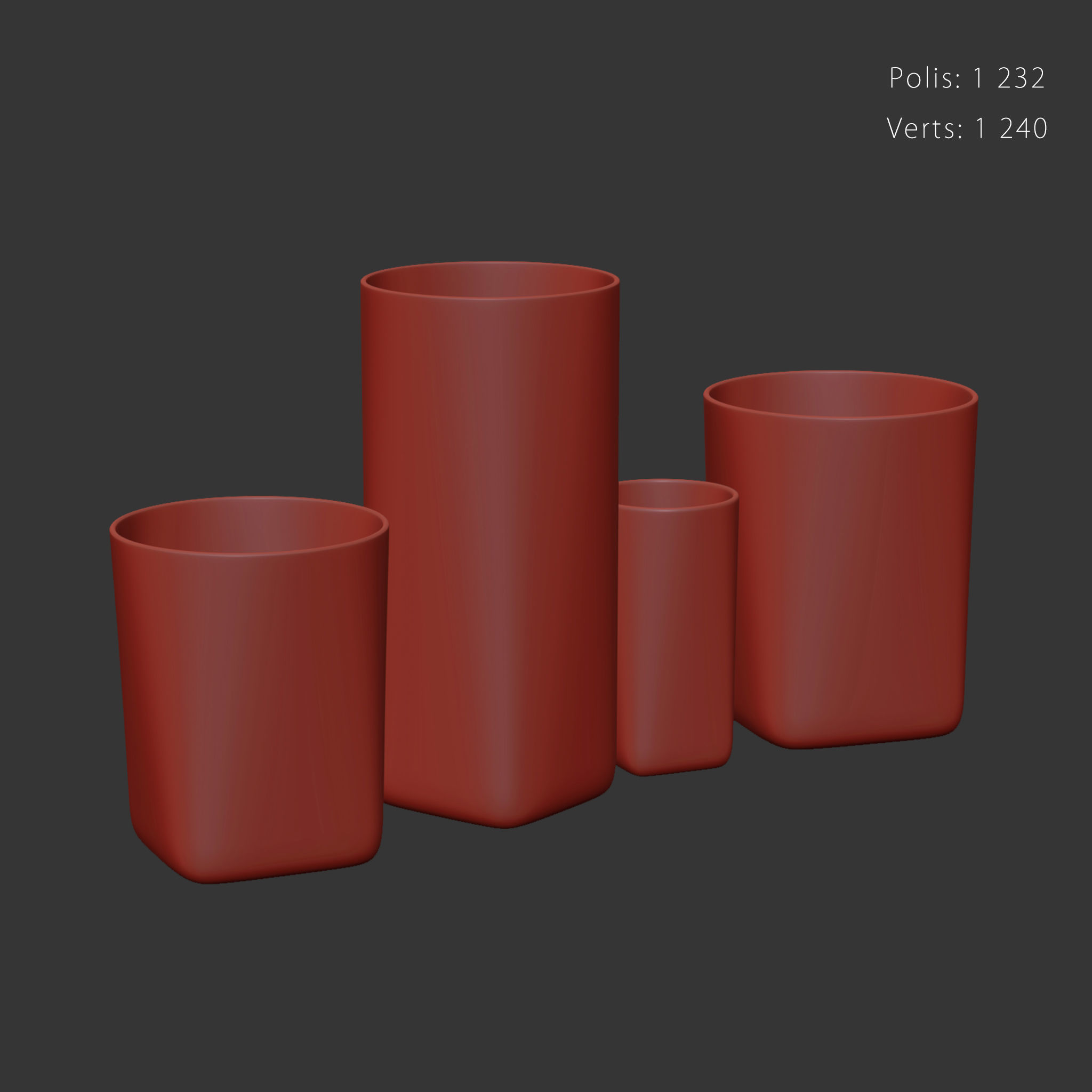 Set 8016 glass tumbler Low-poly 3D model_6