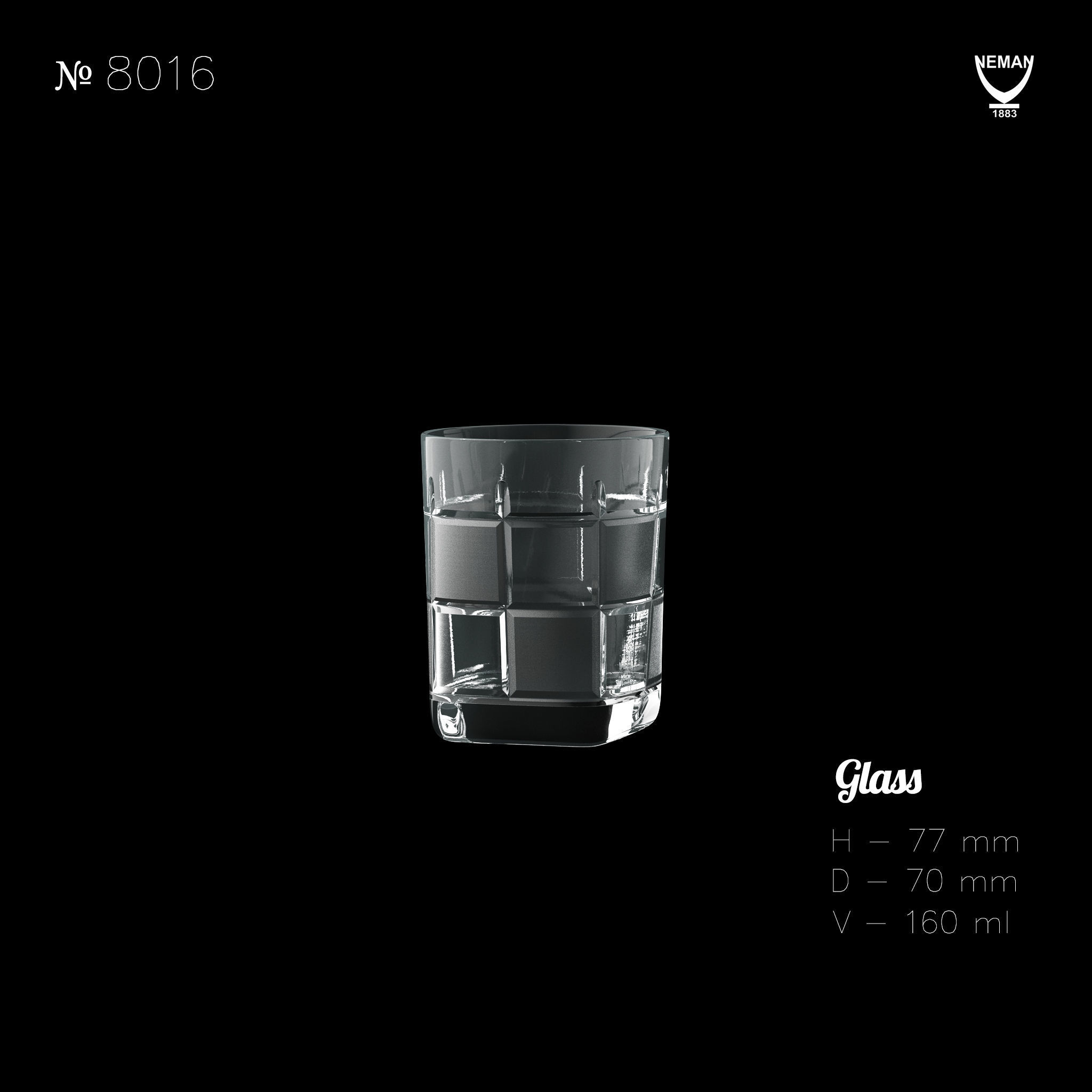 Set 8016 glass tumbler Low-poly 3D model_3