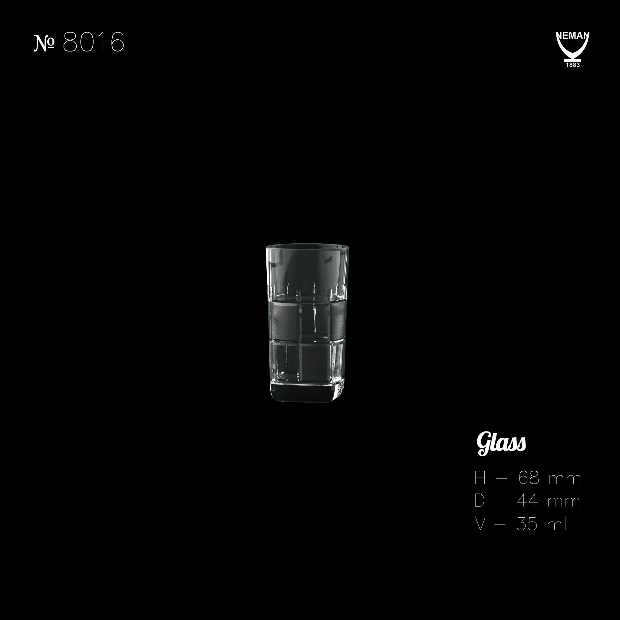 Set 8016 glass tumbler Low-poly 3D model_4