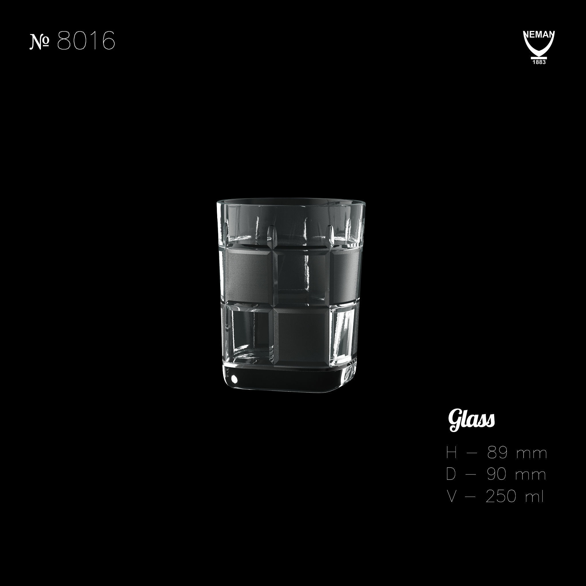 Set 8016 glass tumbler Low-poly 3D model_2