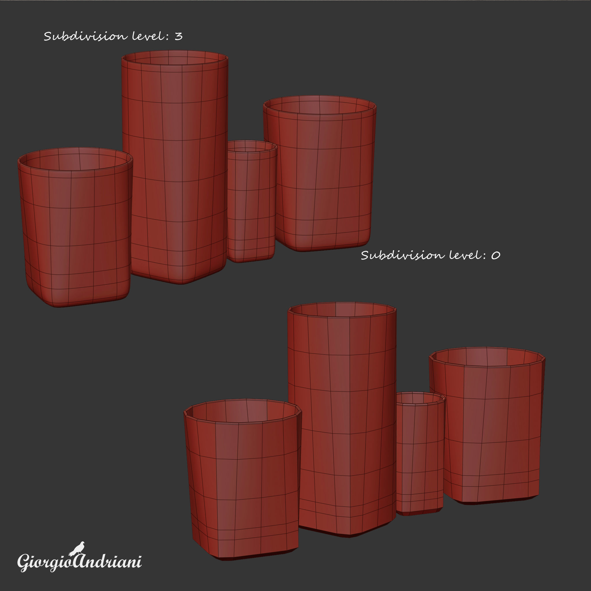Set 8016 glass tumbler Low-poly 3D model_7