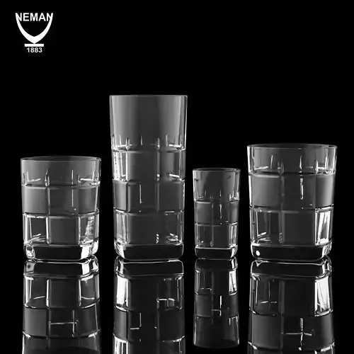 Set 8016 glass tumbler Low-poly 3D model