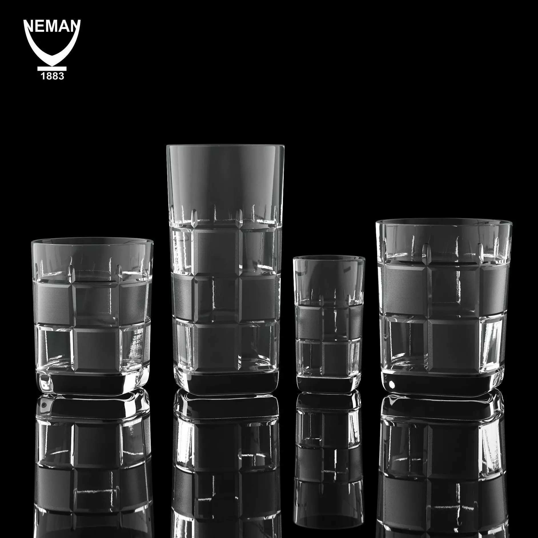 Set 8016 glass tumbler Low-poly 3D model_0