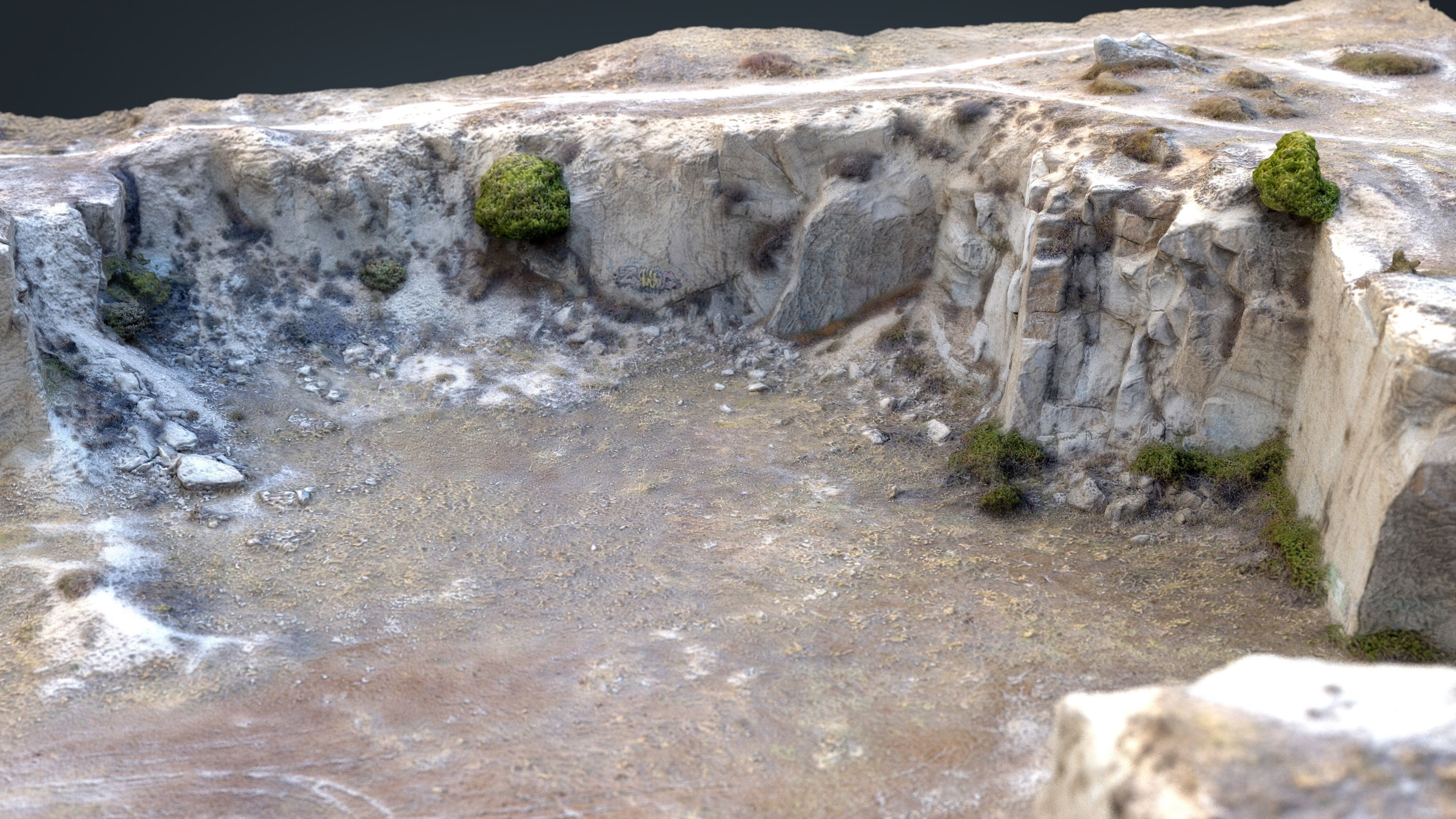 QUARRY desert terrain Low-poly 3D model_16