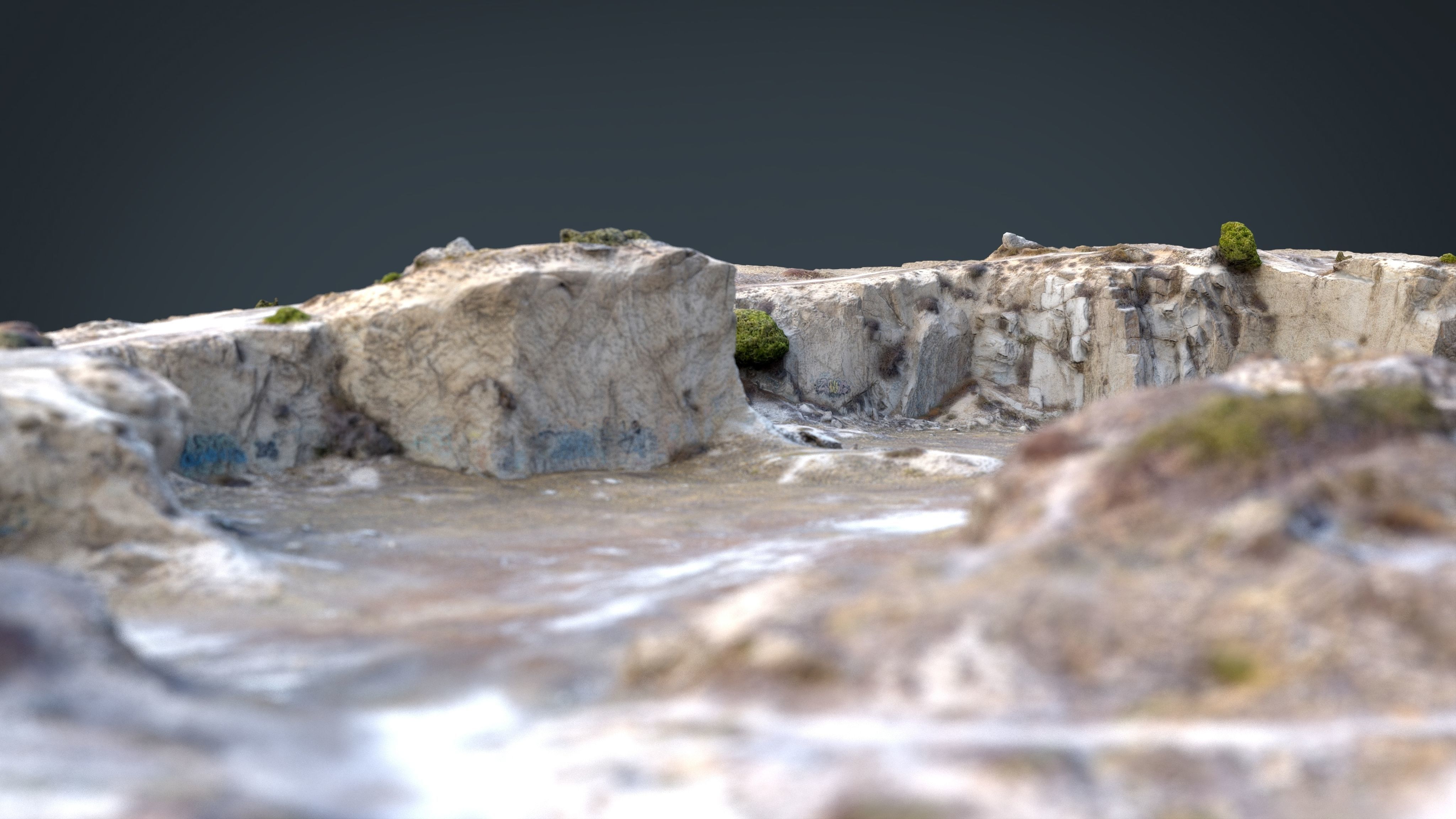 QUARRY desert terrain Low-poly 3D model_2