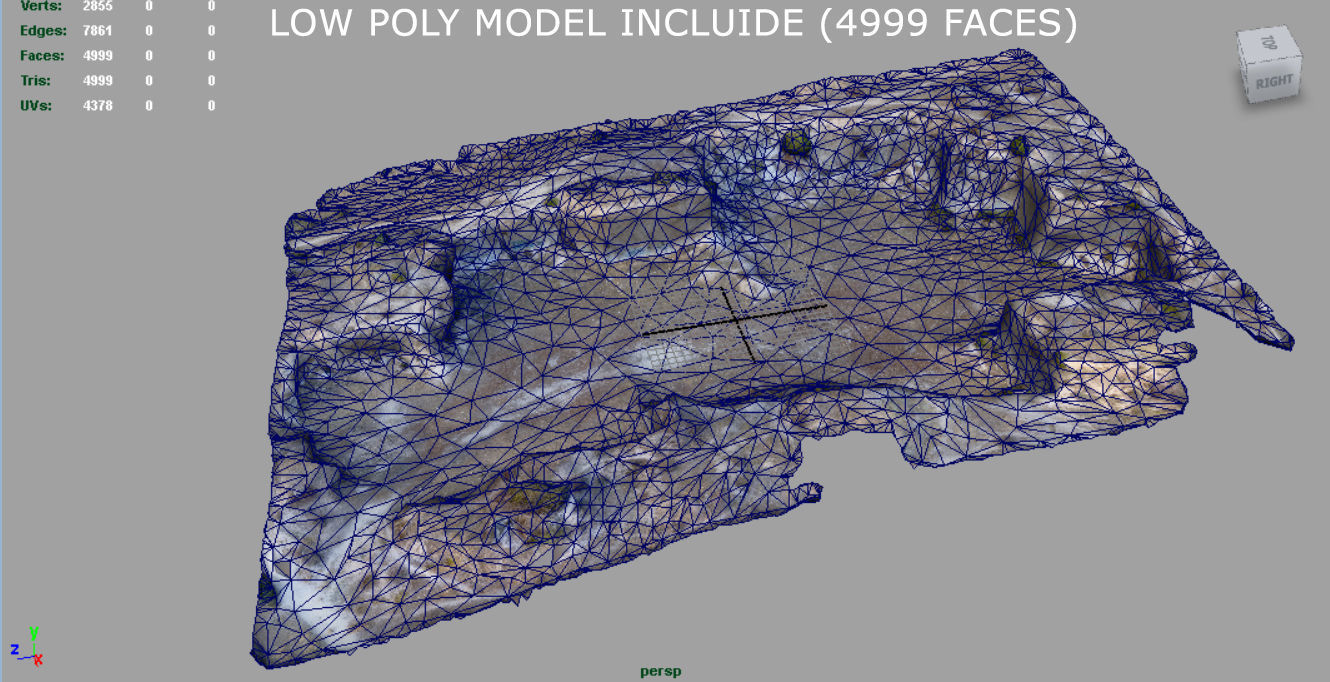 QUARRY desert terrain Low-poly 3D model_14