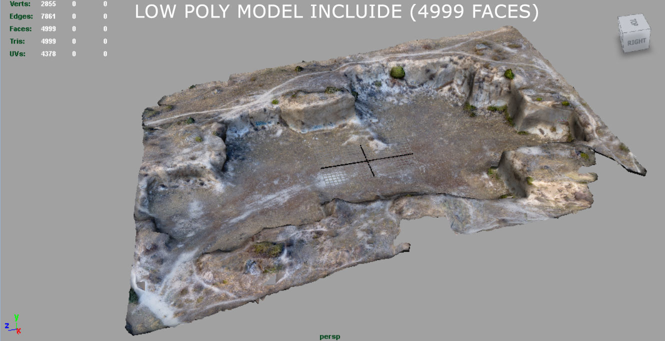 QUARRY desert terrain Low-poly 3D model_13