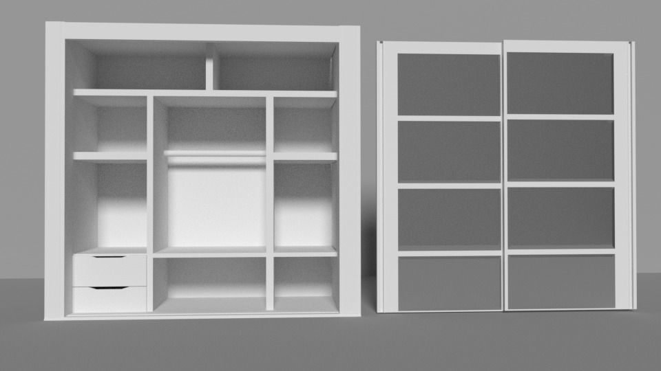 Closet open-closed 3D model rigged | CGTrader