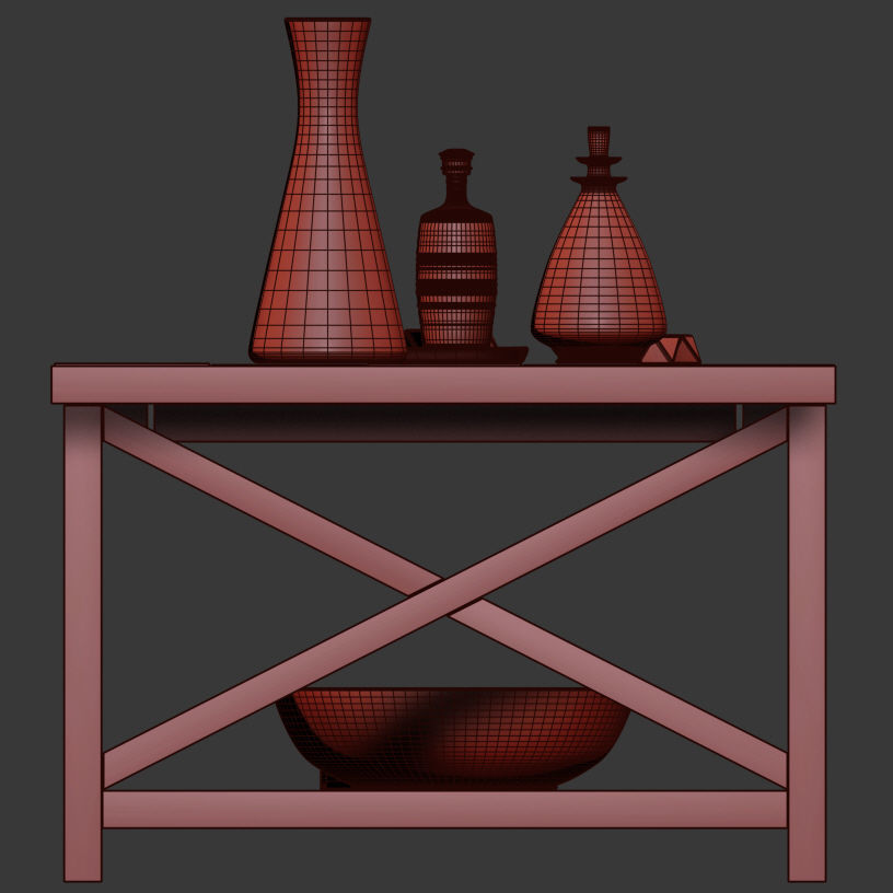 Ana White Rustic X Coffee Table 3D model_13