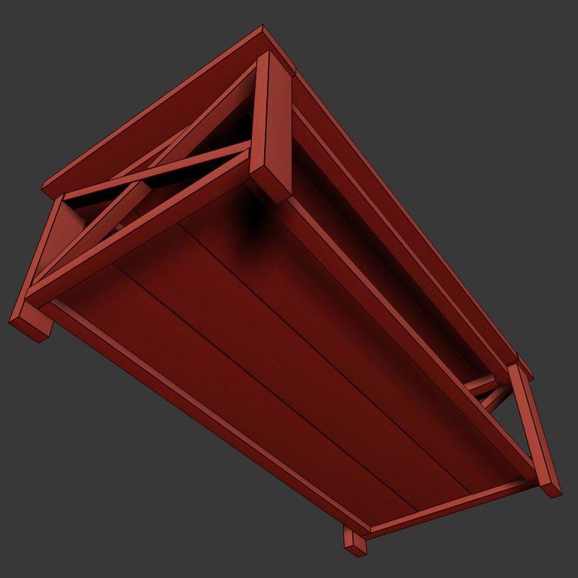 Ana White Rustic X Coffee Table 3D model_12