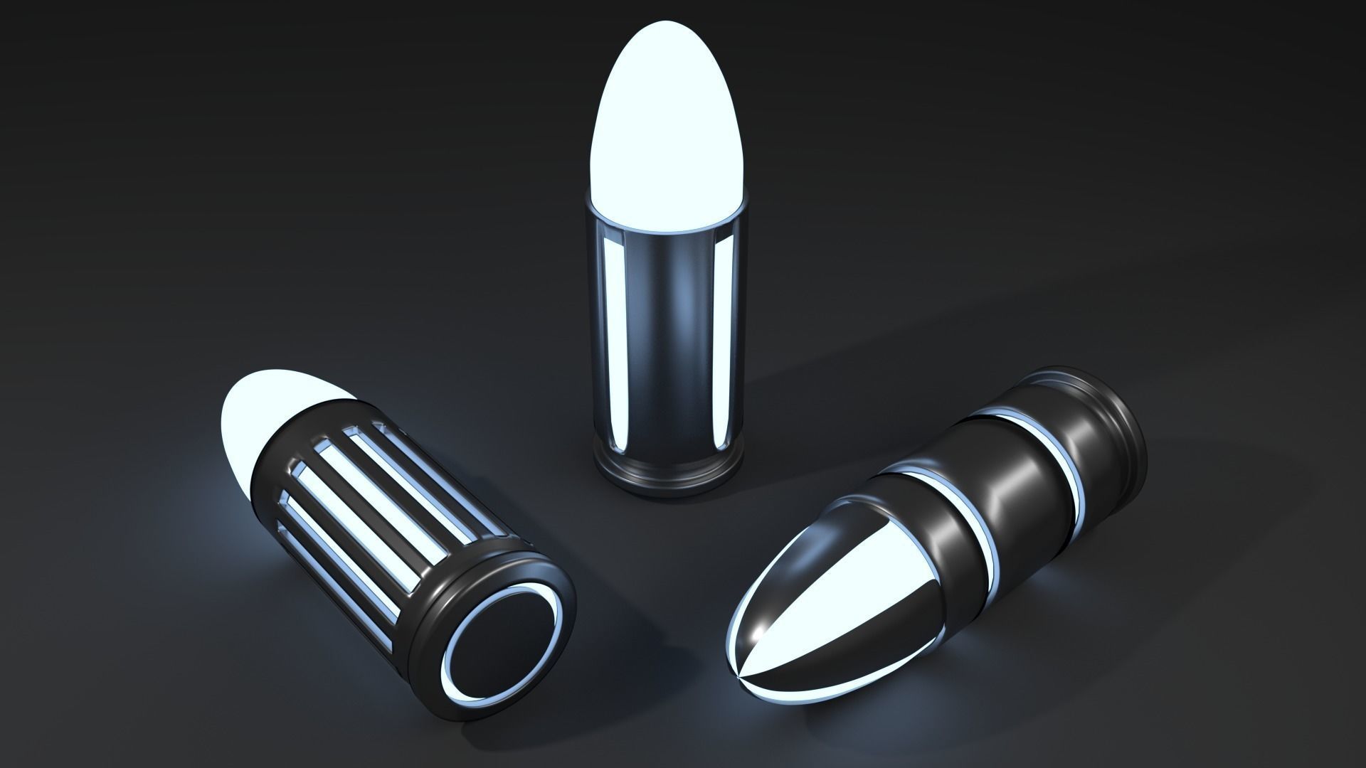 9mm parabellum Flammenlicht 3 variant Low-poly 3D model_0