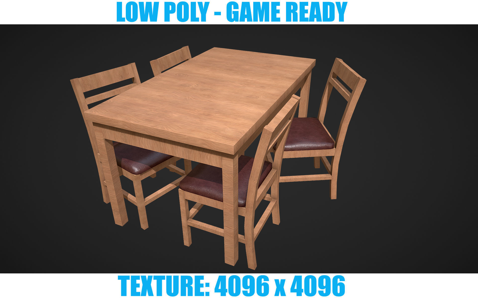 Low poly Table 4 3D model CGTrader