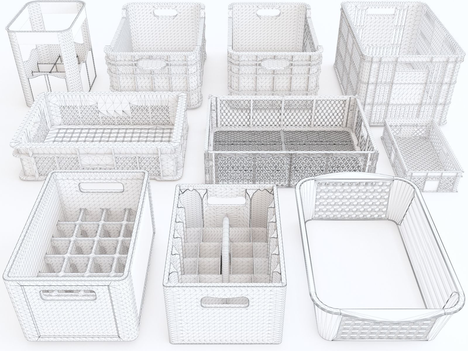 Plastic crate vol 01 3D model_1