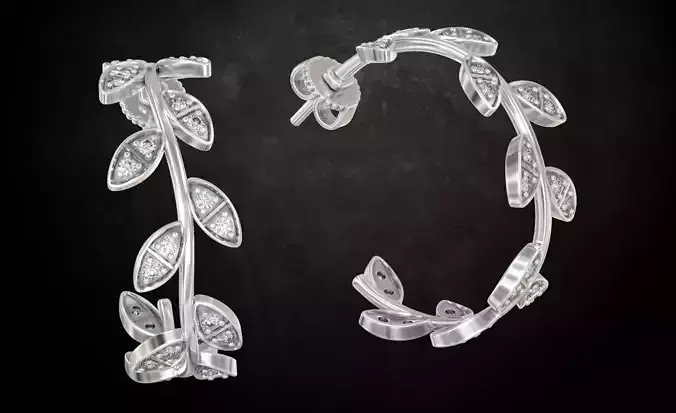 Earrings with leaves elegant 176