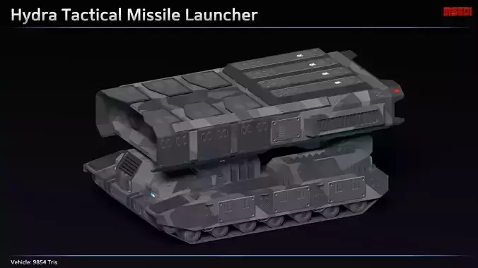 Scifi Hydra Tactical Missile Launcher Low-poly 3D model