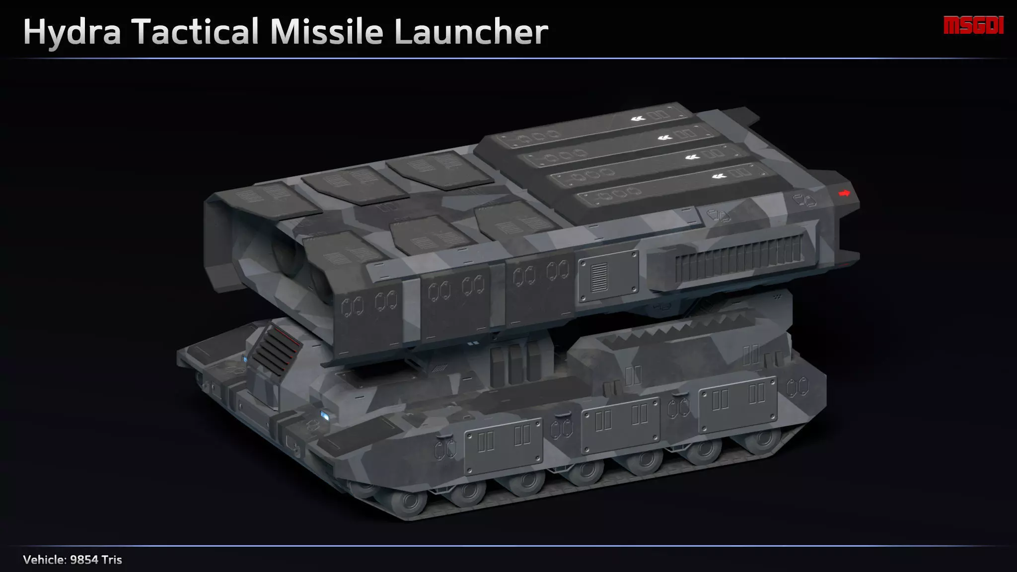 Scifi Hydra Tactical Missile Launcher Low-poly 3D model_0