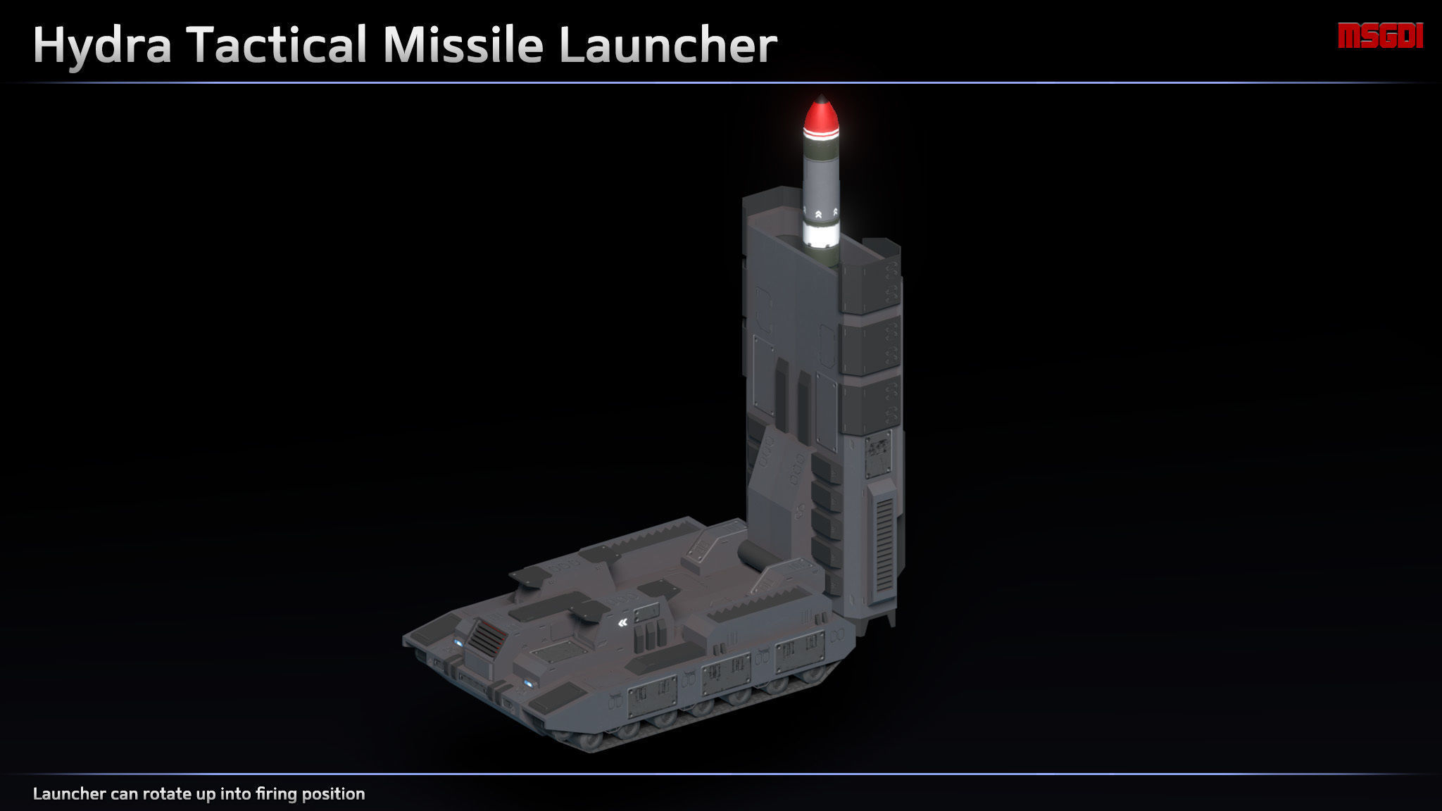 Scifi Hydra Tactical Missile Launcher Low-poly 3D model_4