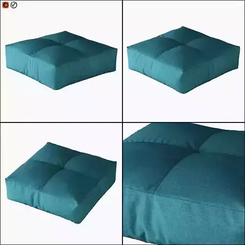 Puffone teal colored square ottoman
