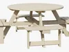 Round Wooden Picnic Table 3D model | CGTrader