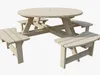 Round Wooden Picnic Table 3D model | CGTrader