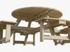 Round Wooden Picnic Table 3D model | CGTrader