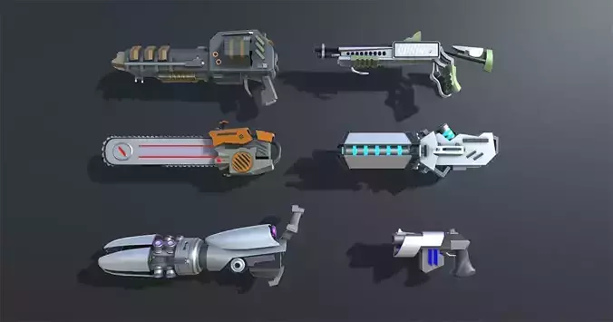Colorful Sci-Fi Weapons and Items Pack