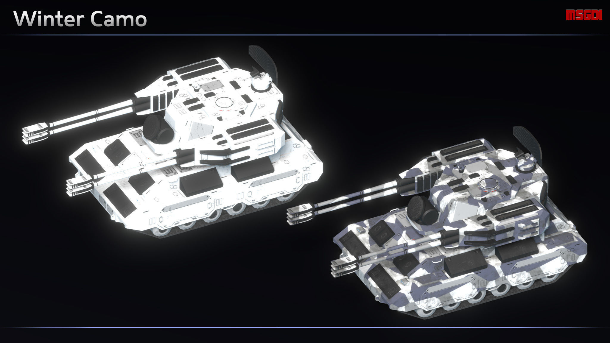 Scifi Shredder Anti Air Tank Low-poly 3D model_9