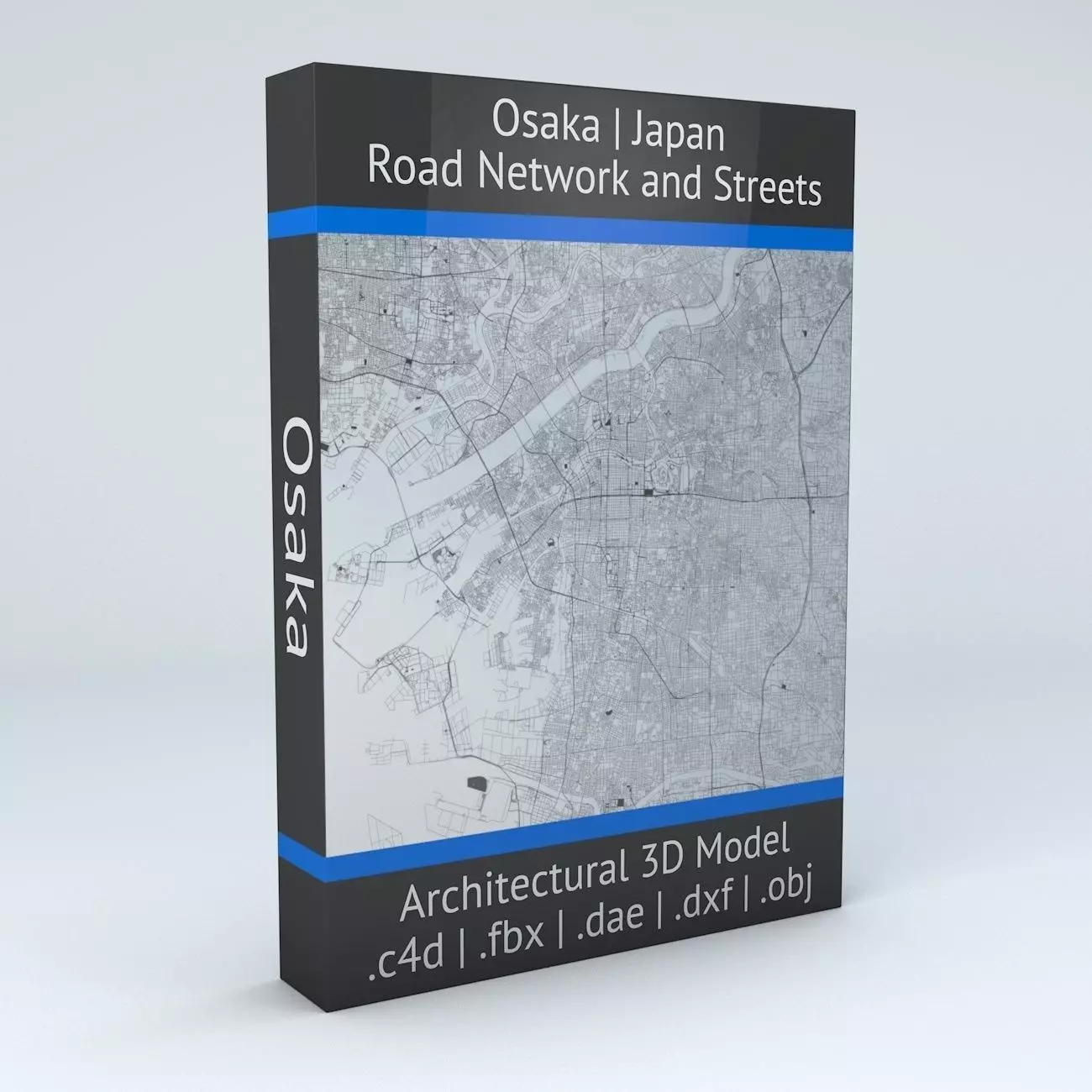 Osaka Road Network and Streets 3D model