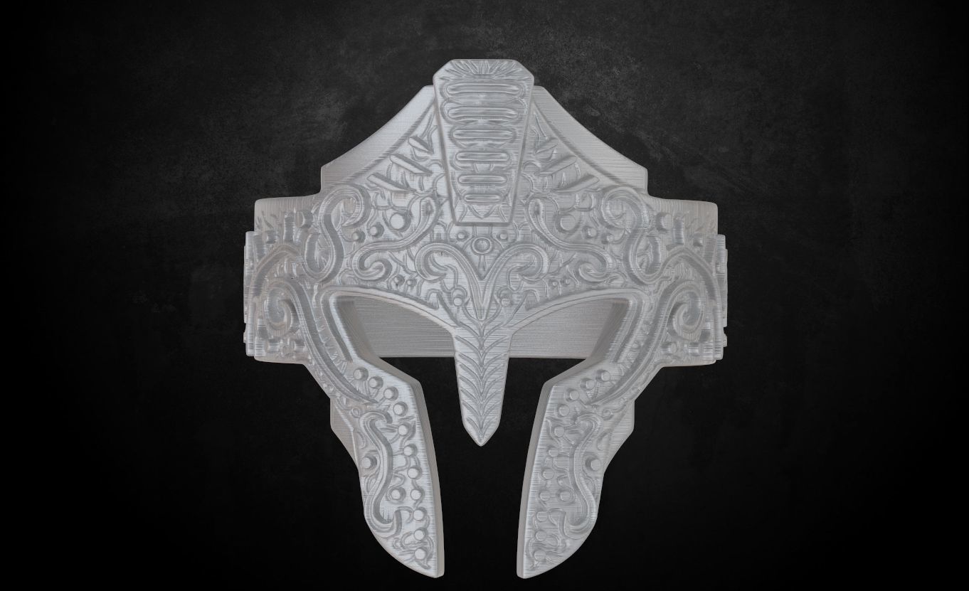 Ring with a Greek knight helmet  many sizes 177 3D print model_8