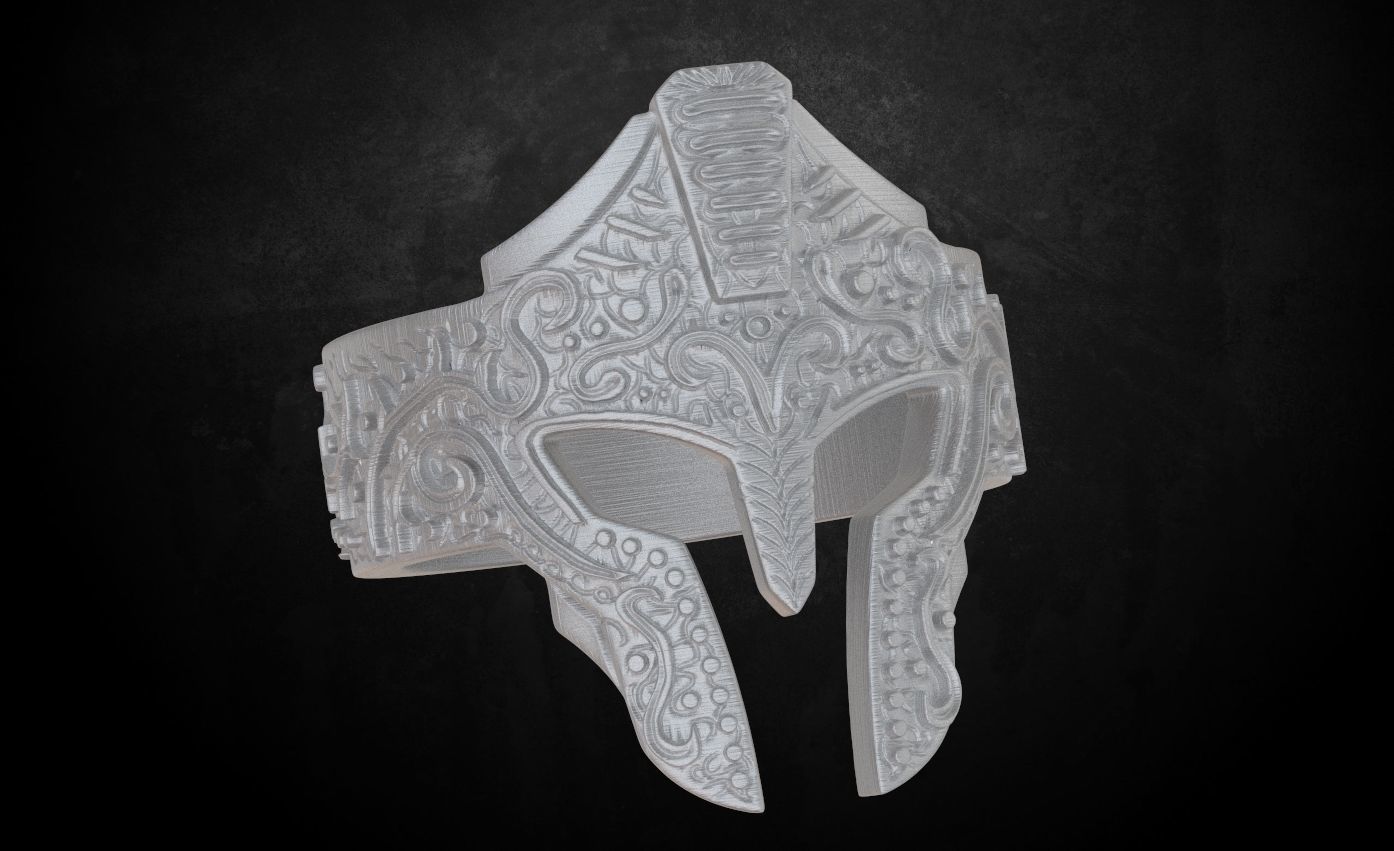Ring with a Greek knight helmet  many sizes 177 3D print model_9