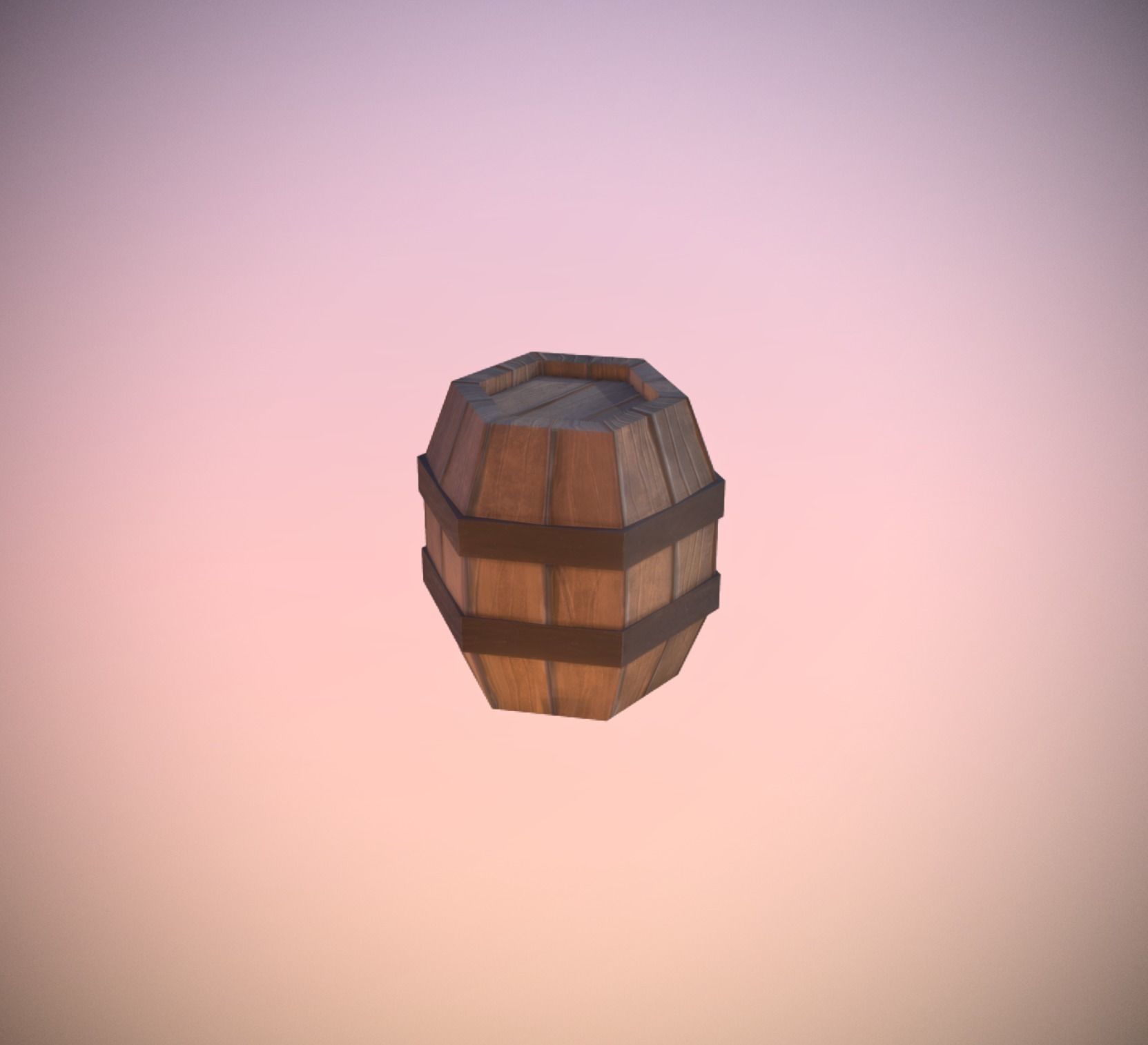 Barrel stylized low-poly game ready Low-poly 3D model_4