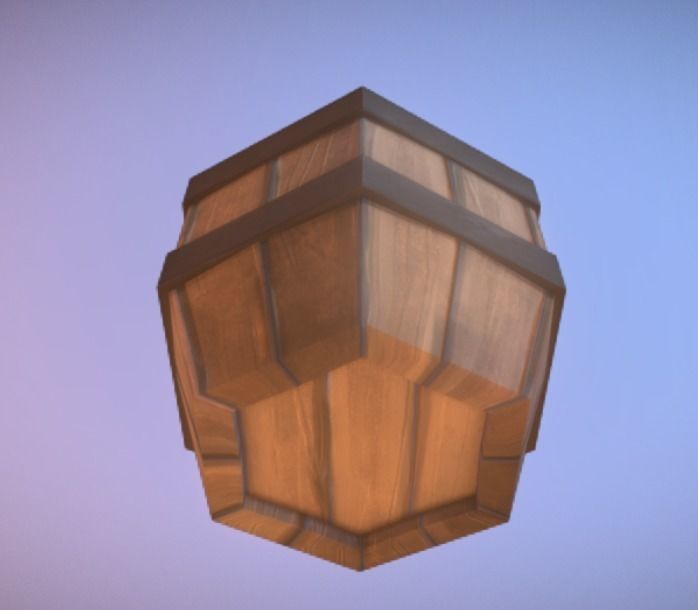 Barrel stylized low-poly game ready Low-poly 3D model_1