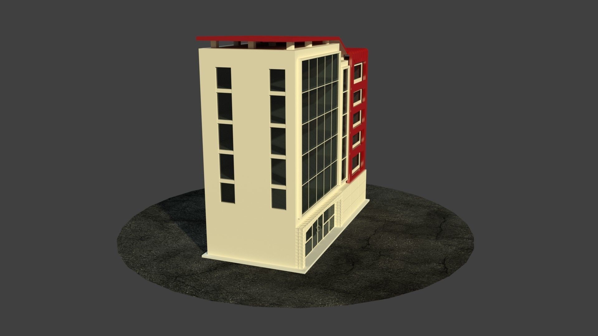 OFFICE BUILDING Free low-poly 3D model_6