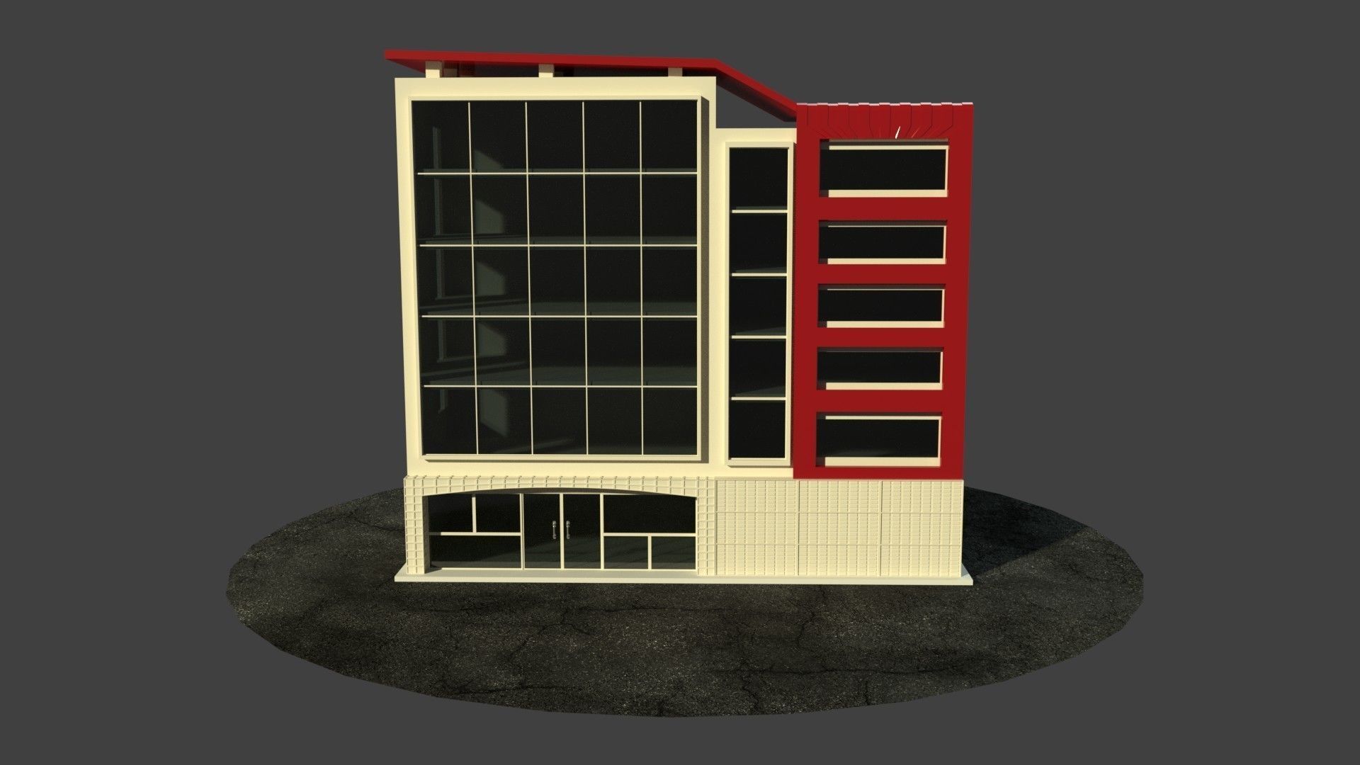 OFFICE BUILDING Free low-poly 3D model_3