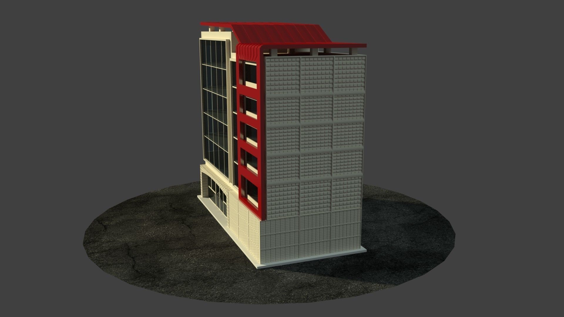OFFICE BUILDING Free low-poly 3D model_4