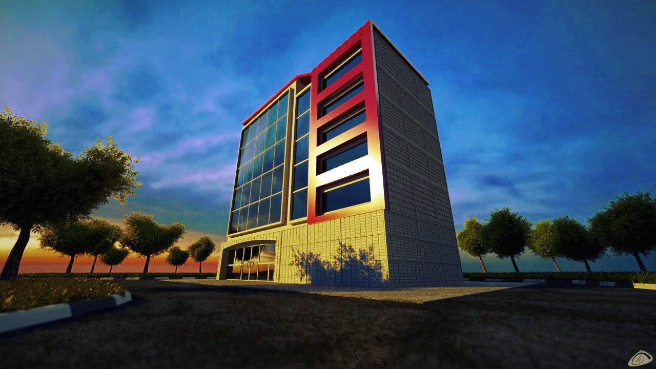 OFFICE BUILDING Free low-poly 3D model_2