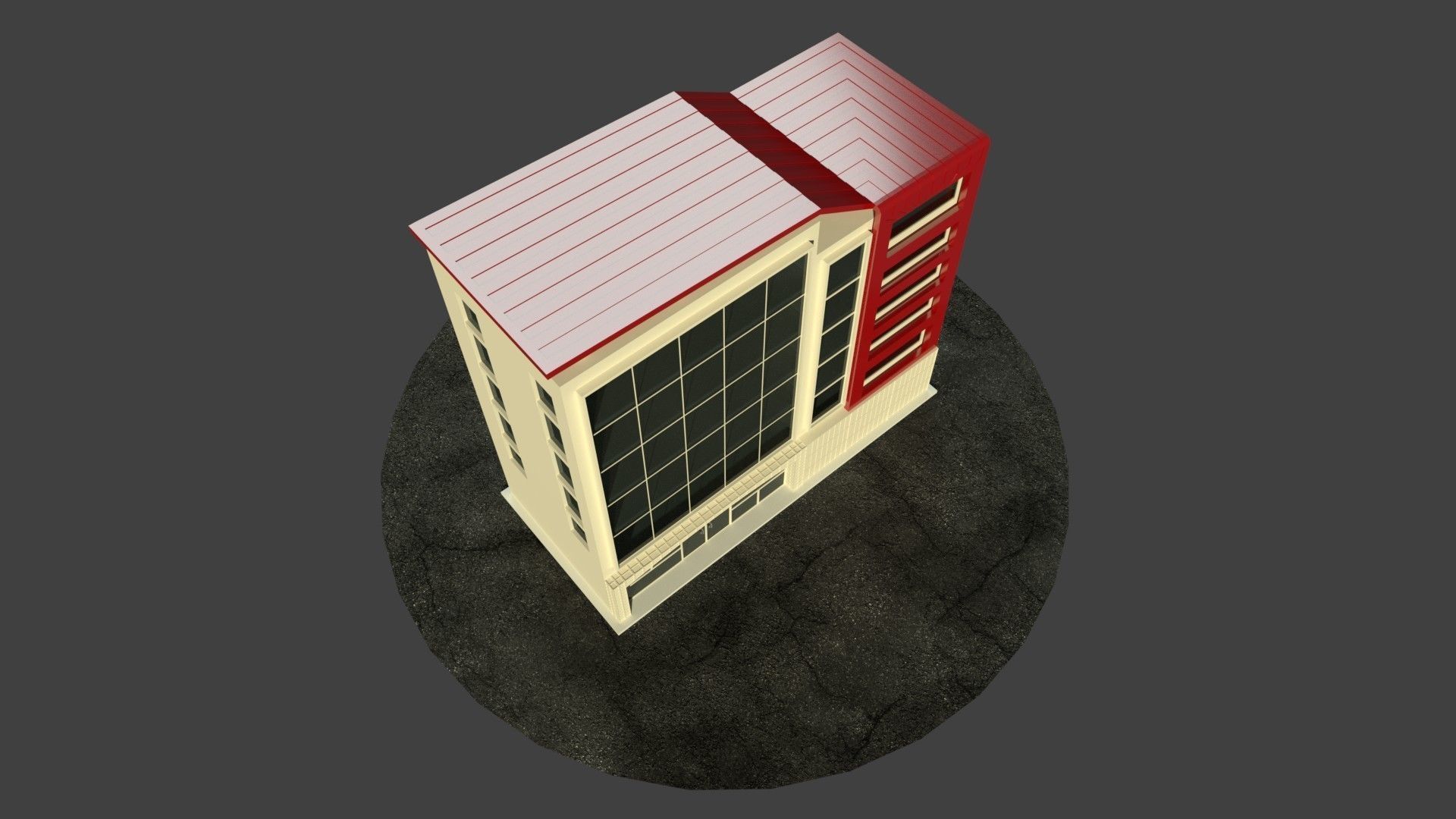 OFFICE BUILDING Free low-poly 3D model_7
